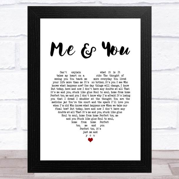 Diana Vickers Me & You White Heart Song Lyric Music Art Print