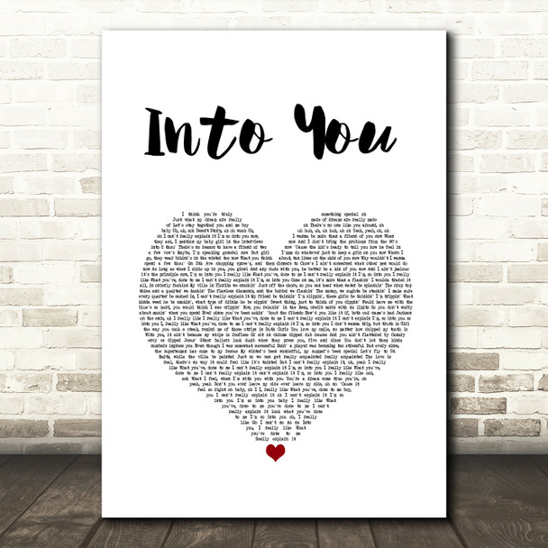 Fabolous Into You White Heart Song Lyric Music Art Print