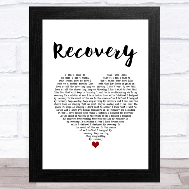 James Arthur Recovery White Heart Song Lyric Music Art Print