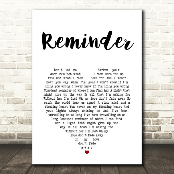 Mumford & Sons Reminder White Heart Song Lyric Music Art Print