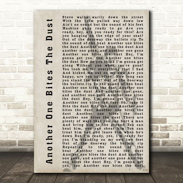 Queen Another One Bites The Dust Freddie Mercury Silhouette Song Lyric Print