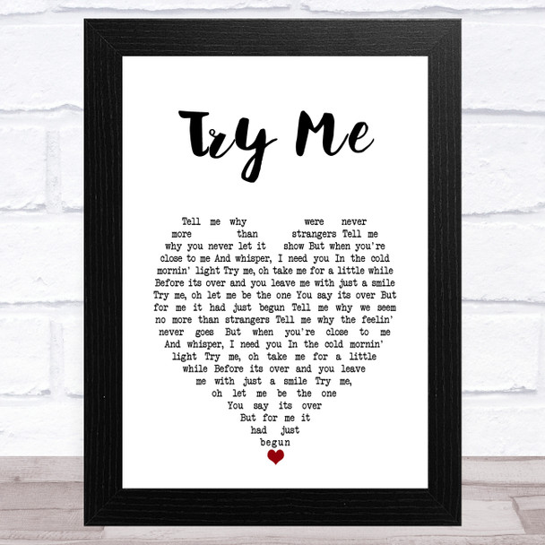 UFO Try Me White Heart Song Lyric Music Art Print