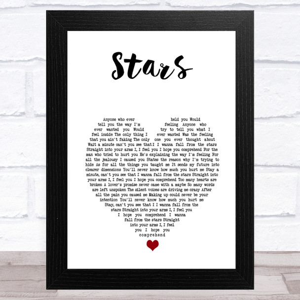 Simply Red Stars White Heart Song Lyric Music Art Print