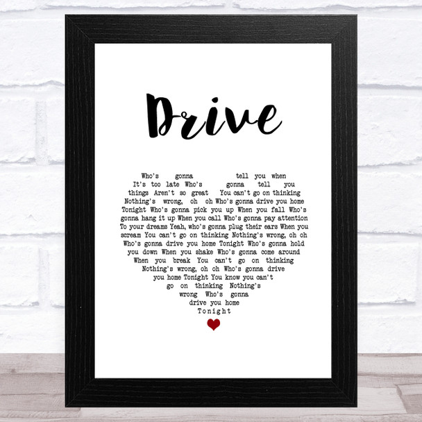 The Cars Drive White Heart Song Lyric Music Art Print