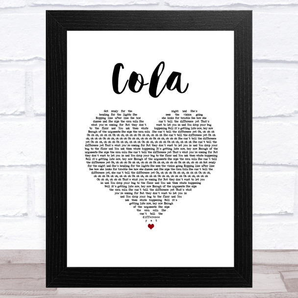 CamelPhat & Elderbrook Cola White Heart Song Lyric Music Art Print