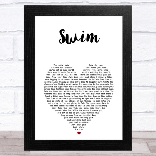 Jack's Mannequin Swim White Heart Song Lyric Music Art Print