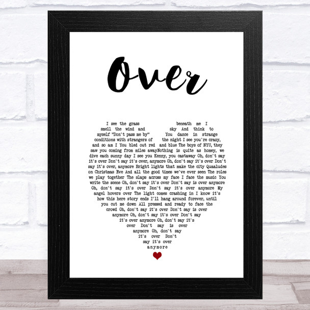 Kings Of Leon Over White Heart Song Lyric Music Art Print