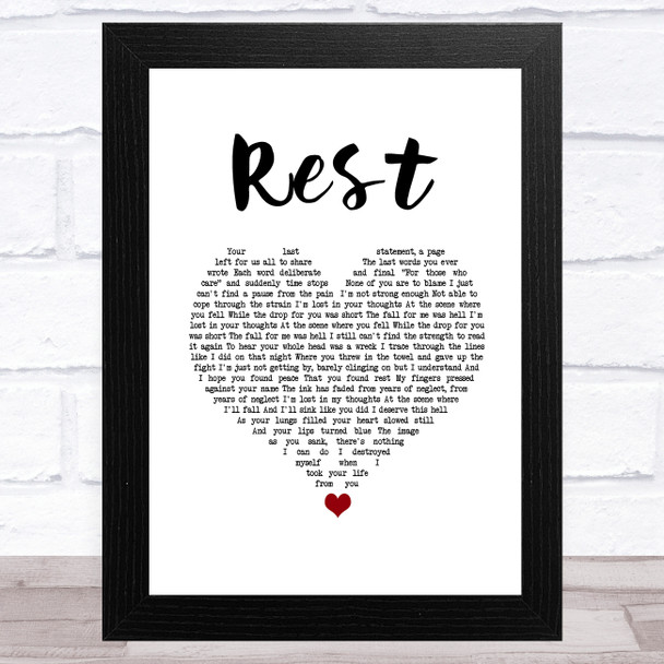 Wilderness Rest White Heart Song Lyric Music Art Print