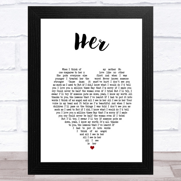 Anne-Marie Her White Heart Song Lyric Music Art Print