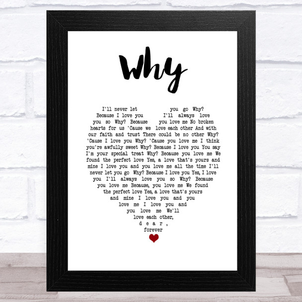 Anthony Newley Why White Heart Song Lyric Music Art Print