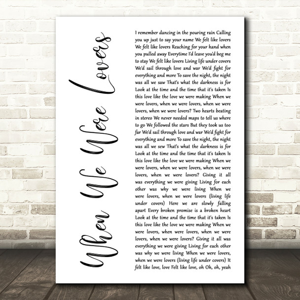 Jack Savoretti When We Were Lovers White Script Song Lyric Music Art Print