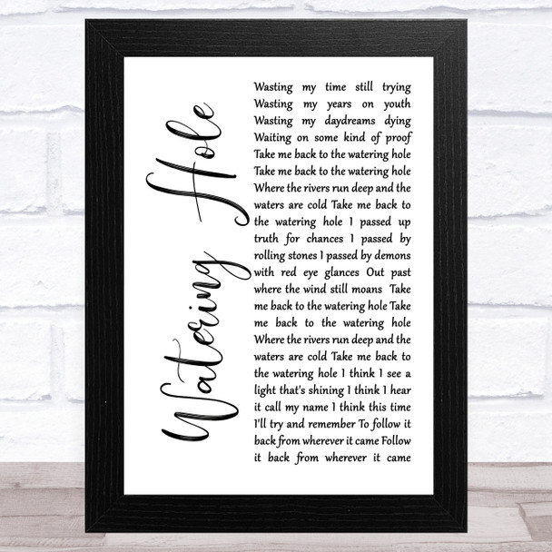 Jason Eady Watering Hole White Script Song Lyric Music Art Print