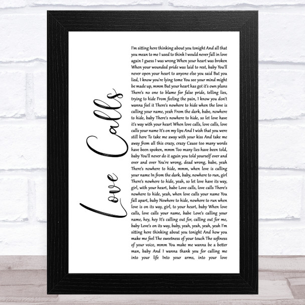 Kem Love Calls White Script Song Lyric Music Art Print