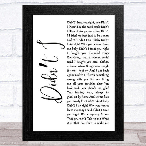 Darondo Didnt I White Script Song Lyric Music Art Print