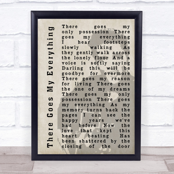 Elvis Presley There Goes My Everything Face Shadow Song Lyric Quote Print
