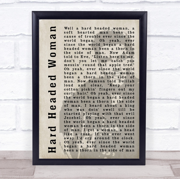 Elvis Presley Hard Headed Woman Face Shadow Song Lyric Quote Print