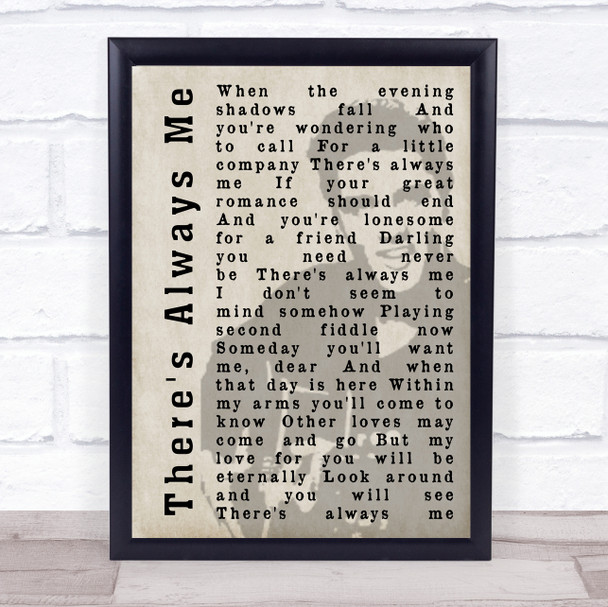 Elvis Presley There's Always Me Face Shadow Song Lyric Quote Print
