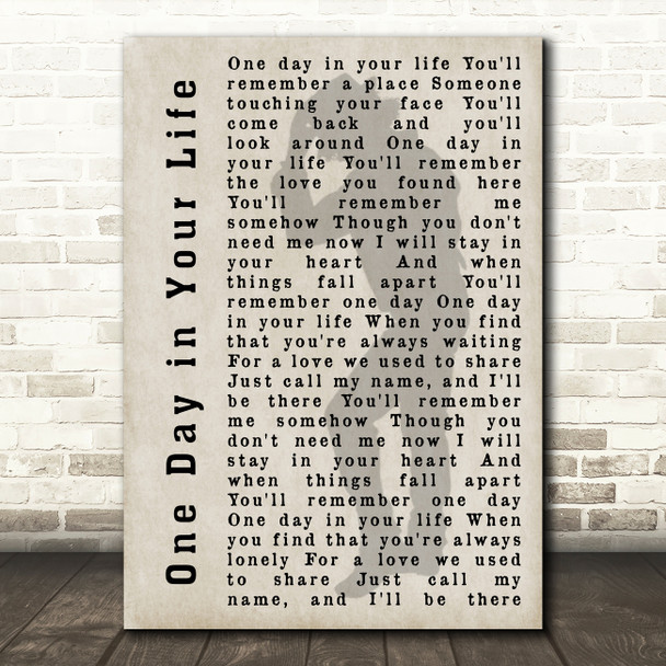 Michael Jackson One Day in Your Life Shadow Song Lyric Quote Print