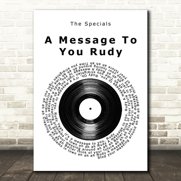 The Specials A Message To You Rudy Vinyl Record Song Lyric Art Print