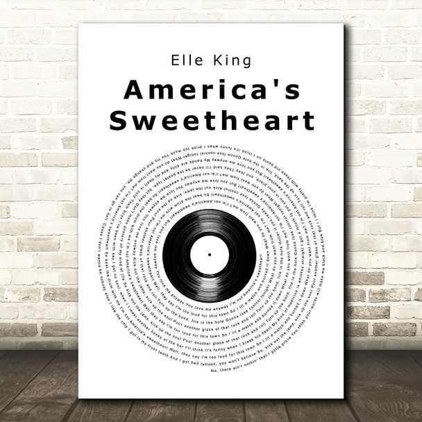 Elle King America's Sweetheart Vinyl Record Song Lyric Art Print