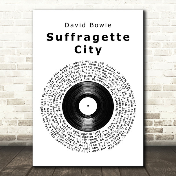 David Bowie Suffragette City Vinyl Record Song Lyric Art Print