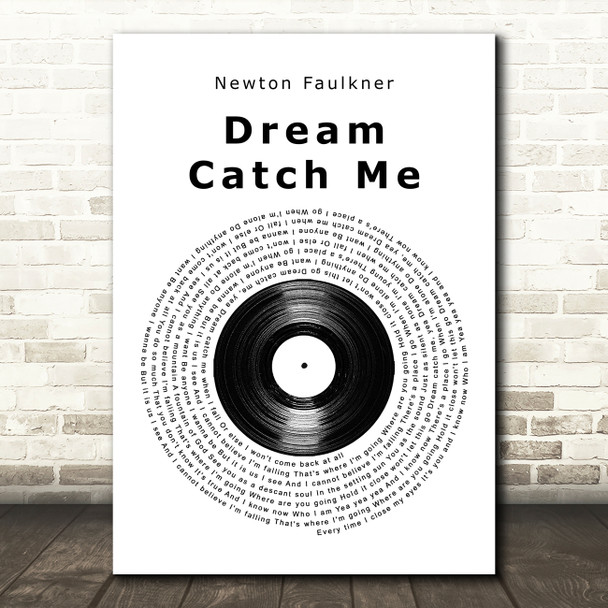 Newton Faulkner Dream Catch Me Vinyl Record Song Lyric Art Print