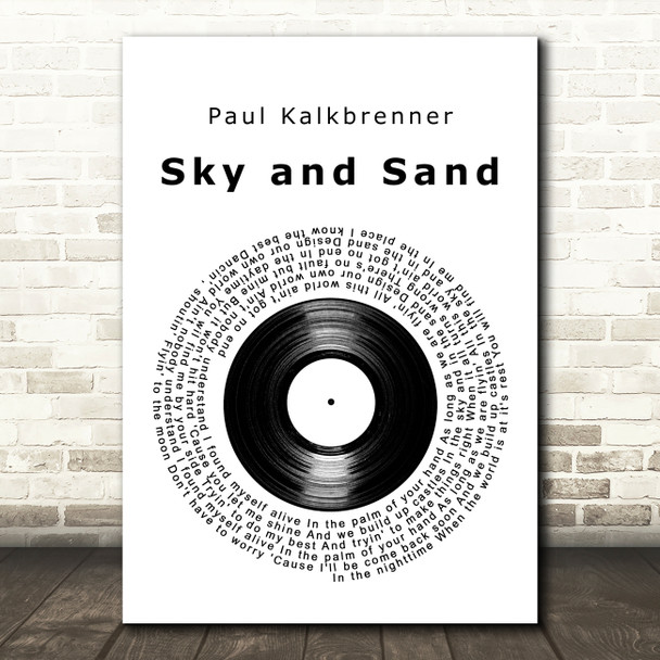 Paul Kalkbrenner Sky and Sand Vinyl Record Song Lyric Art Print