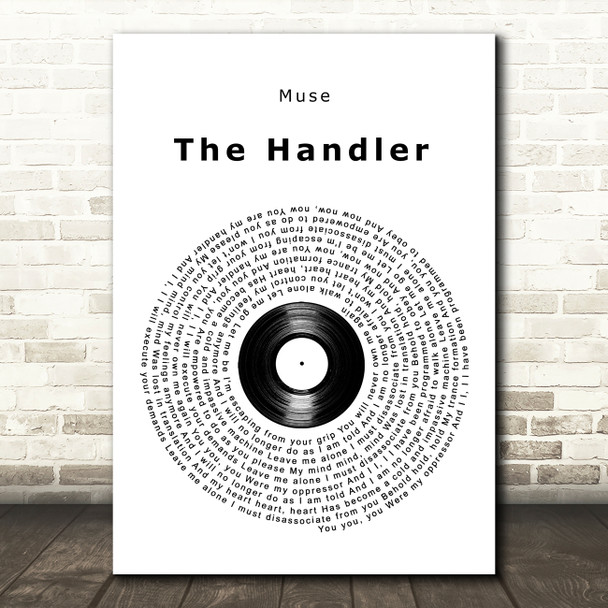 Muse The Handler Vinyl Record Song Lyric Art Print