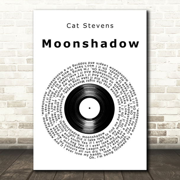 Cat Stevens Moonshadow Vinyl Record Song Lyric Art Print