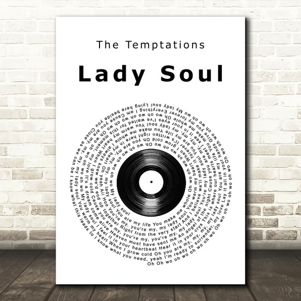 The Temptations Lady Soul Vinyl Record Song Lyric Art Print