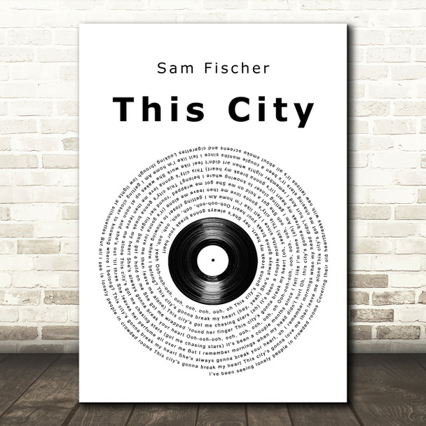 Sam Fischer This City Vinyl Record Song Lyric Art Print