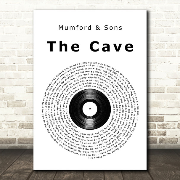 Mumford & Sons The Cave Vinyl Record Song Lyric Art Print