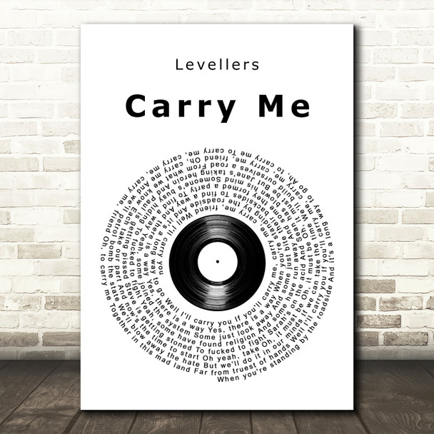 Levellers Carry Me Vinyl Record Song Lyric Art Print