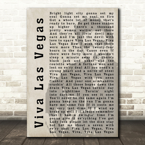 Elvis Presley Viva Las Vegas Face Shadow Song Lyric Quote Print