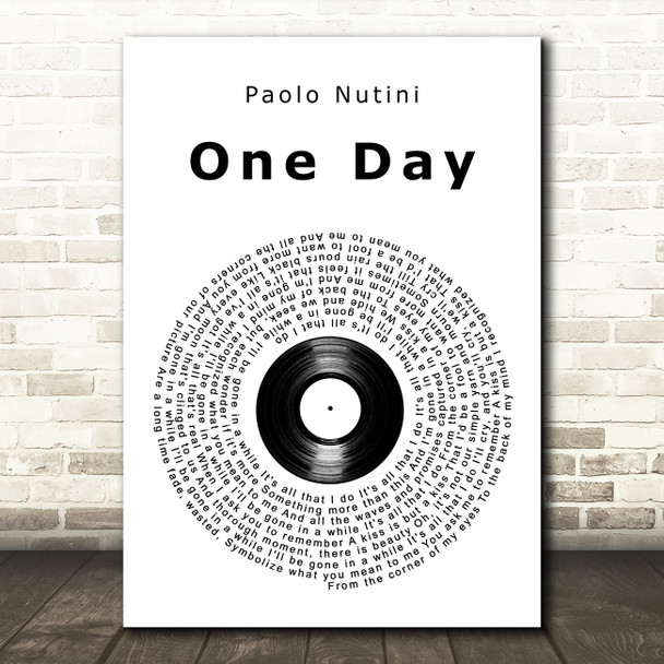 Paolo Nutini One Day Vinyl Record Song Lyric Art Print