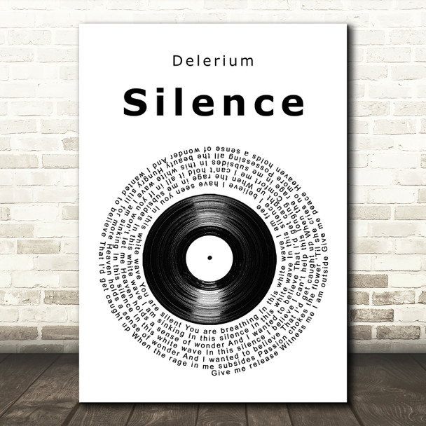 Delerium Silence Vinyl Record Song Lyric Art Print