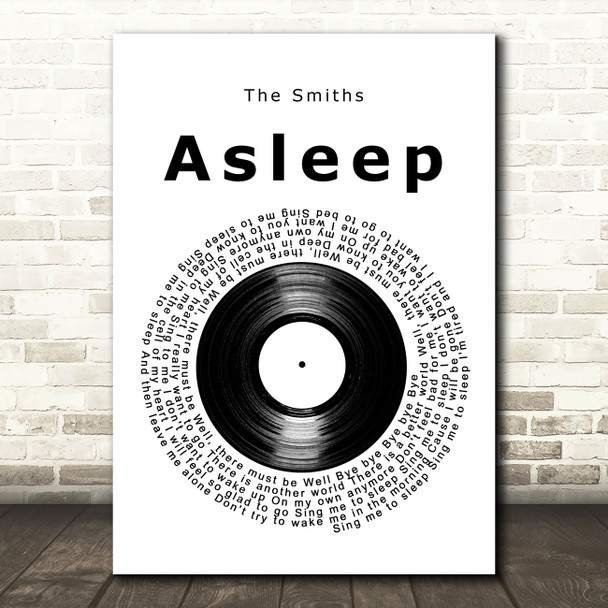 The Smiths Asleep Vinyl Record Song Lyric Art Print