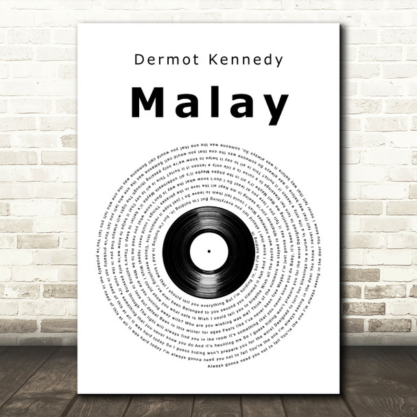 Dermot Kennedy Malay Vinyl Record Song Lyric Art Print