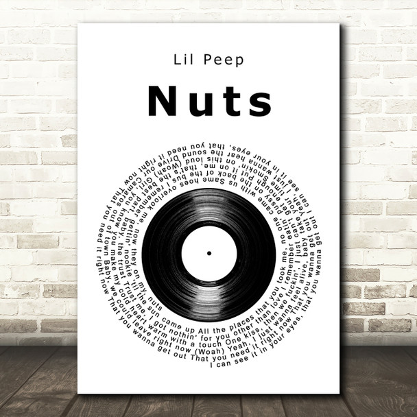 Lil Peep ?nuts Vinyl Record Song Lyric Art Print