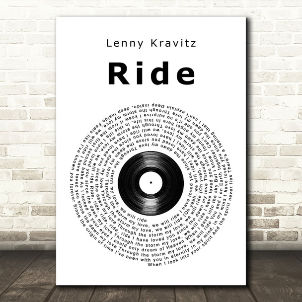 Lenny Kravitz Ride Vinyl Record Song Lyric Art Print