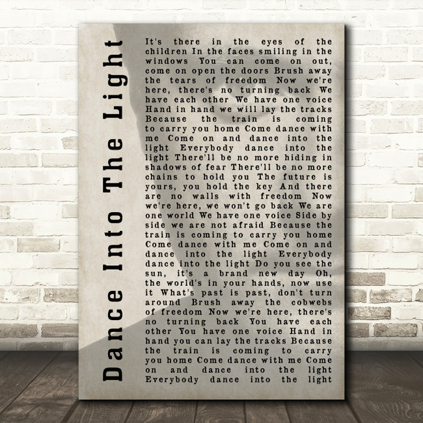 Phil Collins Dance Into The Light Shadow Song Lyric Quote Print