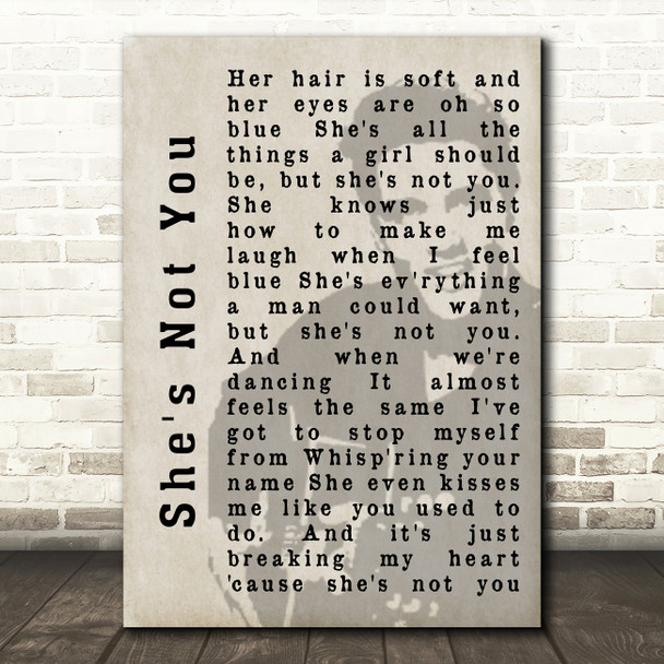 Elvis Presley She's Not You Face Shadow Song Lyric Quote Print