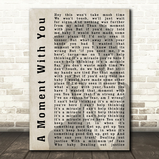 George Michael A Moment With You Shadow Song Lyric Quote Print