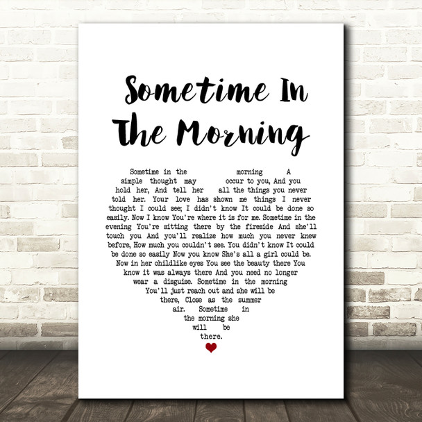 The Monkees Sometime In The Morning White Heart Song Lyric Art Print