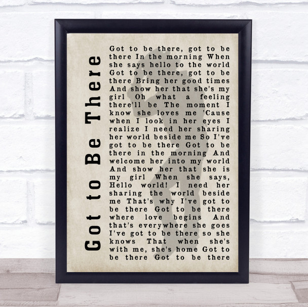 Michael Jackson Got to Be There Shadow Song Lyric Quote Print