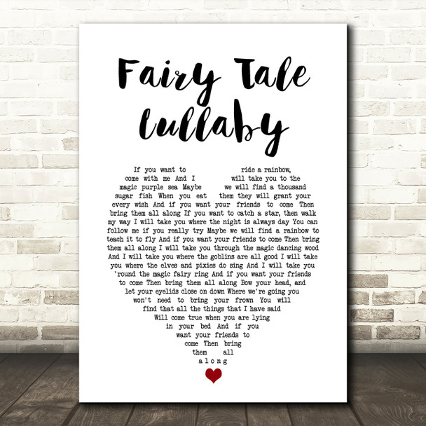 John Martyn Fairy Tale Lullaby White Heart Song Lyric Art Print