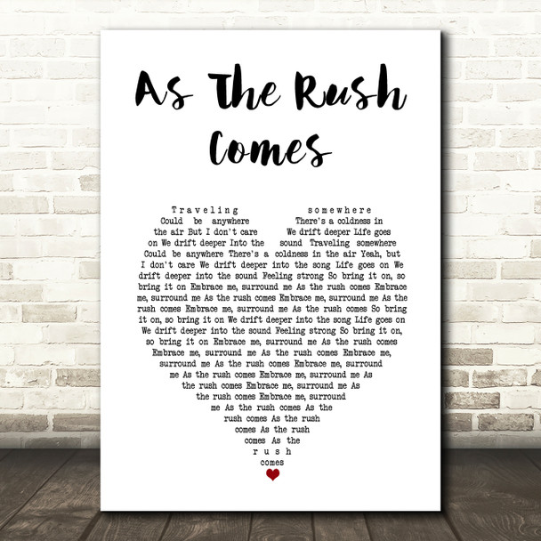 Motorcycle As The Rush Comes White Heart Song Lyric Art Print