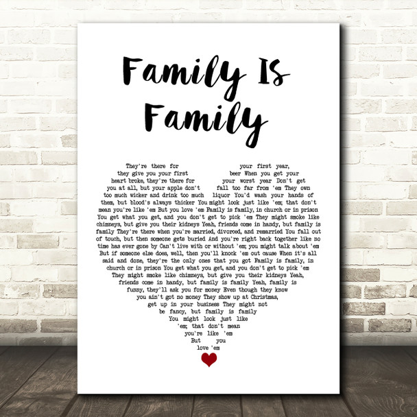 Kacey Musgraves Family Is Family White Heart Song Lyric Art Print