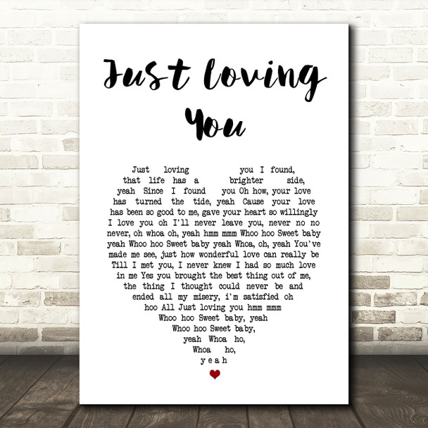 Ruby Andrews Just Loving You White Heart Song Lyric Art Print