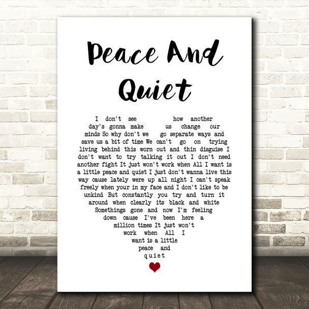 The Rifles Peace And Quiet White Heart Song Lyric Art Print